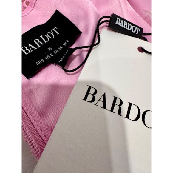 New Bardot Women's Size XS milana lace sheath dress - pink bloom - Picture 4 of 13